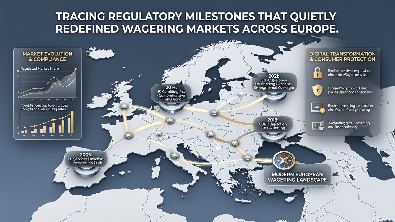 Regulatory timeline chart highlighting European wagering law changes